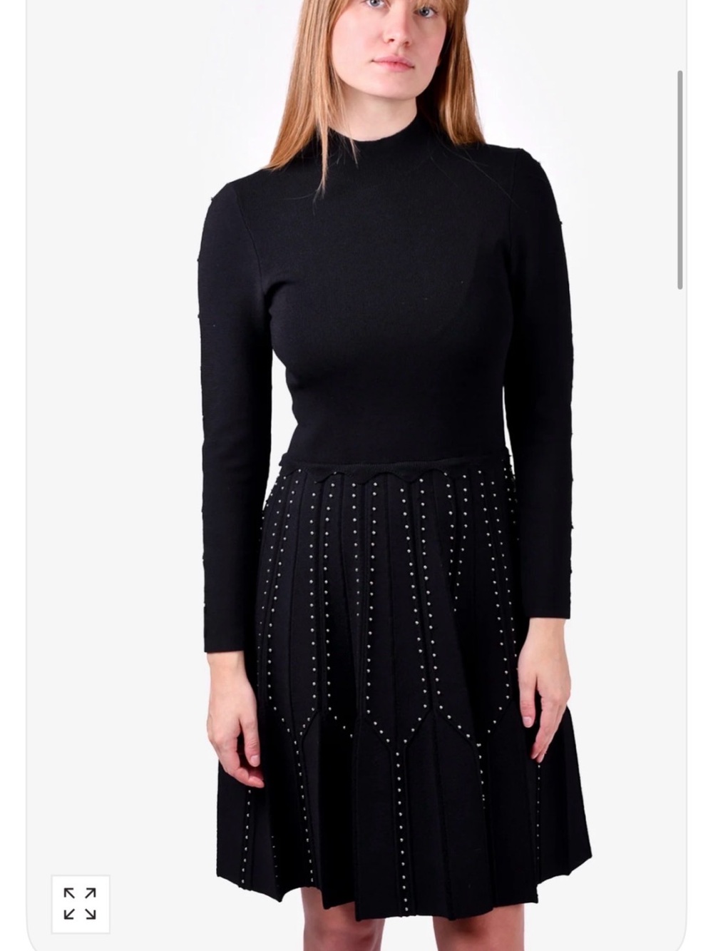 Sandro Studded Black Midi Dress Like New - Picture 7 of 7